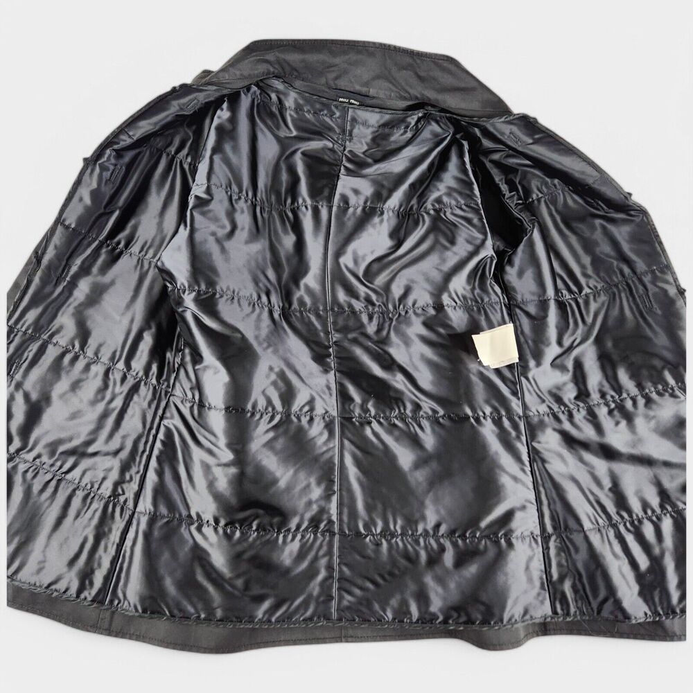 Miu Miu Men's Cotton Blend Field Jacket Size 52 IT M/L US Black Removable Liner - Picture 5 of 16